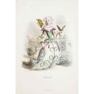 J. J. Grandville, Carnation, Animated Flowers Vol. I, 1847, Lithograph For Sale