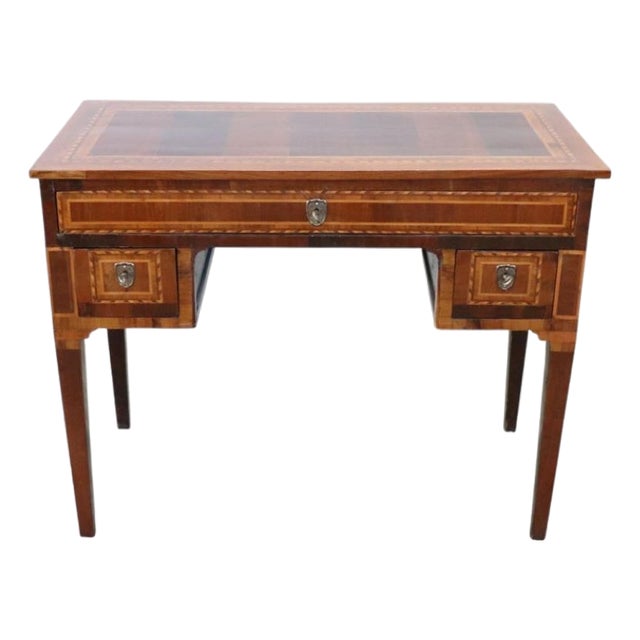 Antique Inlay Walnut Writing Desk, 1800s For Sale