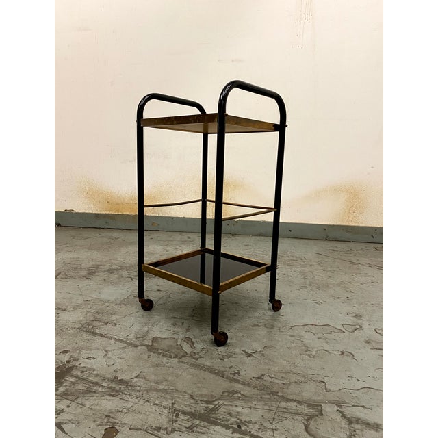 Metal Vintage Bar Cart For Sale - Image 7 of 9