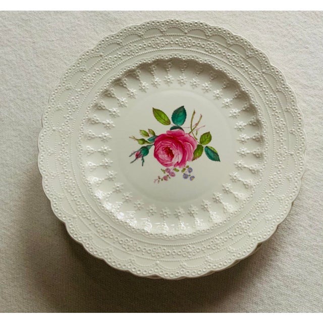 Antique Copeland Spode "Jewel" Bone China Dinner Plates, Billingsley Rose C. 1926 - Set of 4 For Sale - Image 14 of 18