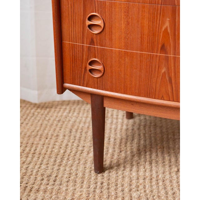 1960s 1960s Danish Teak Secretary Desk Attributed to Gunnar Falsig - Sliding Glass Doors For Sale - Image 5 of 18