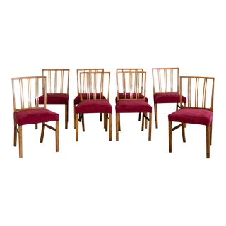 Custom: Set of 8 Danish Dining Chairs in Walnut by Th Schmidt 1940's with COM For Sale