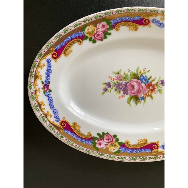 Limoges French Roses Oval Porcelain Jewelry Dish With Golden Accents For Sale In New York - Image 6 of 12