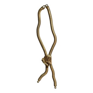 Vintage Gold Tone Serpent Necklace For Sale