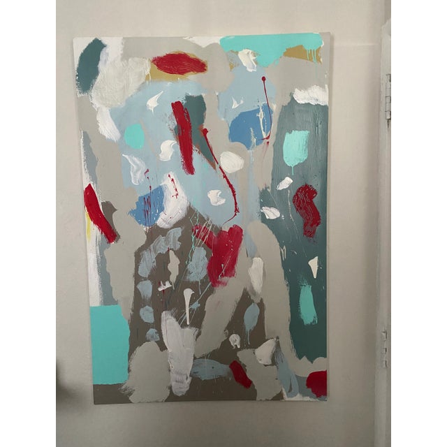 1990s Unframed Original Abstract Painting For Sale - Image 9 of 9