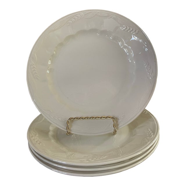 Vintage English Ironstone White Plates-8" Set of 4 For Sale