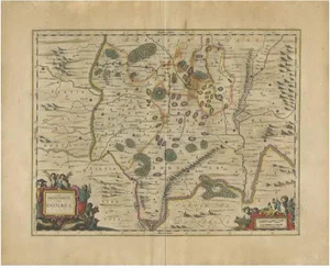 Antique Map of Lyon attributed to Janssonius, 1657
