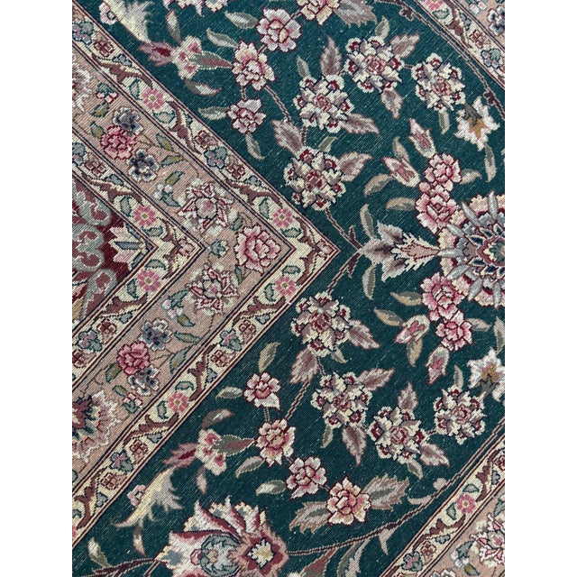 1990s Silk Tabriz Palace Carpet , 11'8" X 18'8" For Sale - Image 5 of 6