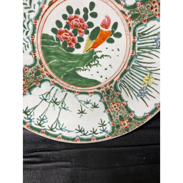 Early 20th Century Large Early 20th Century Famille Chinese Porcelain Plate Charger For Sale - Image 5 of 12