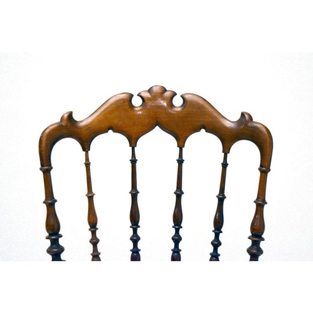 Chiavarina Chairs in Cherry Wood with Straw Seat, 1920s, Set of 4 For Sale - Image 9 of 14