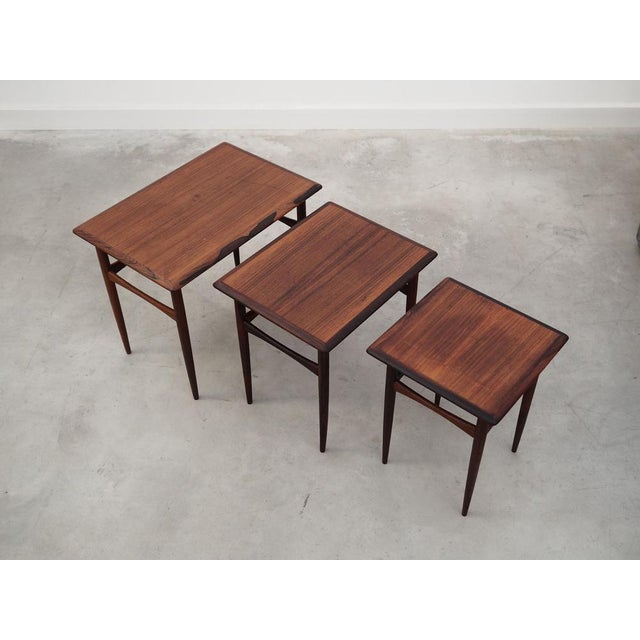 Wood Danish Rosewood Tables, Denmark, 1960s, Set of 3 For Sale - Image 7 of 12