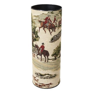 English Hunt Tapestry Umbrella Stand For Sale