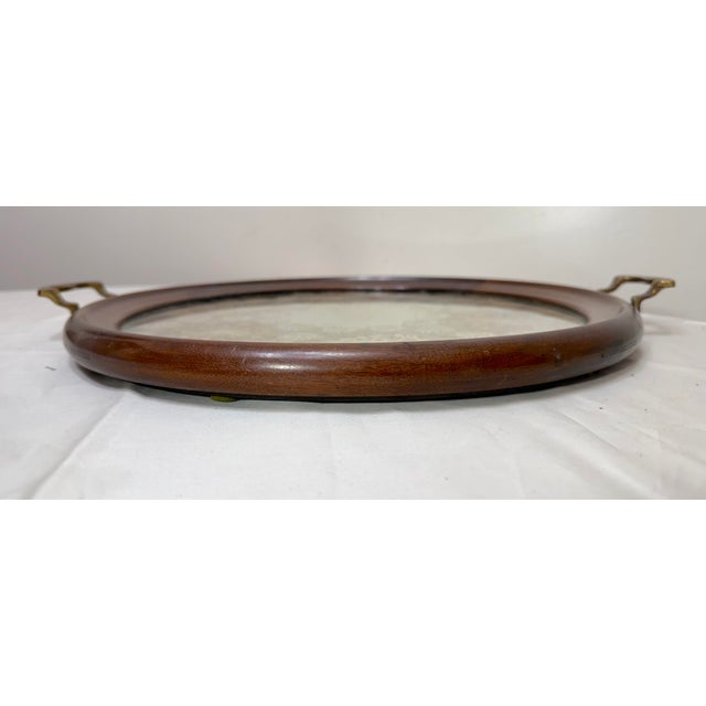Antique 19th Century Handmade French Lace Wood Bronze Serving Tray Dish Platter For Sale - Image 9 of 13