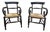 Rustic Straw-Seated Armchairs, Set of 2 For Sale