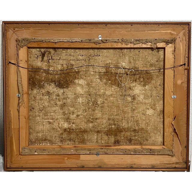 Textile Miguel Angel Aybar Llauca, Peruvian Expressionist Oil Painting Miguel Aybar Modernist Latin American Art For Sale - Image 7 of 8