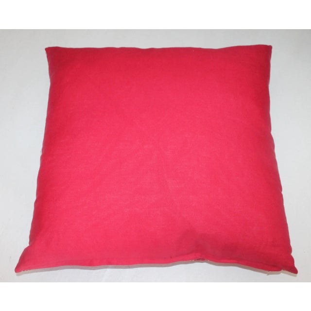 Vintage Red /Mustard Ticking For Sale - Image 4 of 5