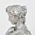 Pair of silver bronze busts representing two women richly dressed and with elegant hairstyles, arms crossed on the chest,...