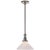 Boston Pendant in Antique Nickel with White Glass Slant Shade Designer: Chapman & Myers Min. Custom Height: 14" O/A...
