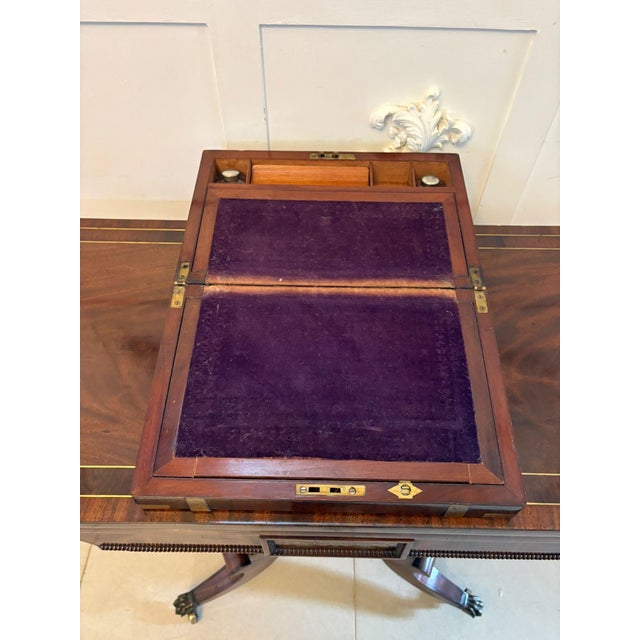 Antique Victorian Mahogany Brass Bound Writing Box, 1860 For Sale - Image 10 of 11