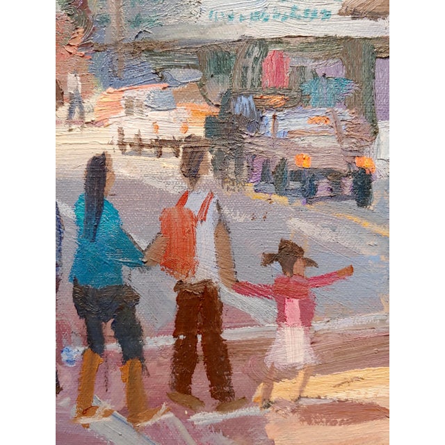 Textile Alex Schaefer -Diamond District Busy Streets in Downtown La -Oil Painting For Sale - Image 7 of 13