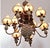 1980s Vintage Pineapple Chandelier With Fabric Shade For Sale - Image 5 of 7