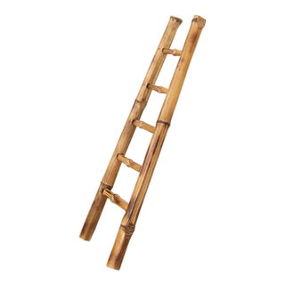 Vintage Petite Bamboo Decorative Home / Shop Display Five-Rung Ladder For Sale