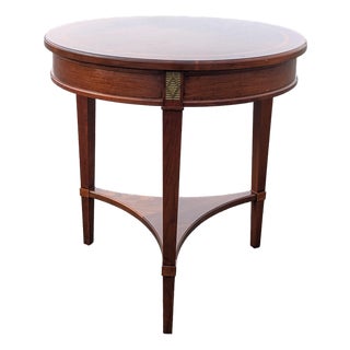 Late 20th Century Stickley Edwardian Mahogany Round Occasional Table For Sale