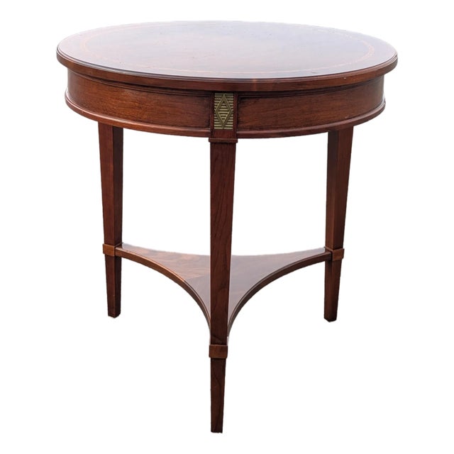 Late 20th Century Stickley Edwardian Mahogany Round Occasional Table For Sale