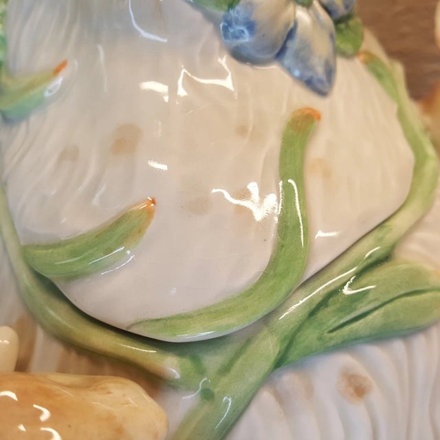 Mid-Century Modern Vintage Fitz & Floyd Easter Rabbits Bunny Cookie Jar For Sale - Image 3 of 9