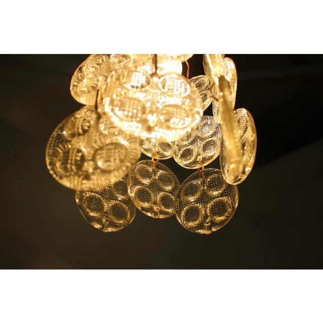 Brass and Glass Pendant Lamp from Zelezny Brod, 1970s, in Very Good conditions. Designed 1970 to 1979 Up to 250V...