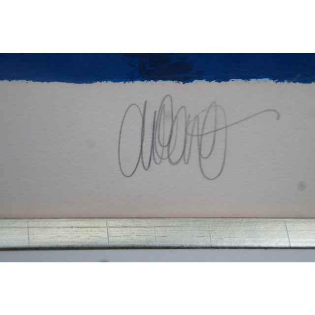 Blue 1977 Wayland Moore Americas Champion Sailboat Serigraph, Framed For Sale - Image 8 of 13