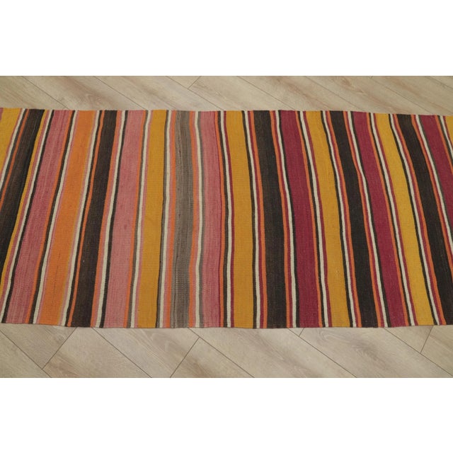 1980s Tribal Red Striped Runner Rug For Sale In Sacramento - Image 6 of 13