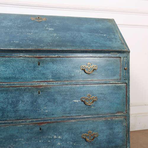 Wood 18th century English Painted Bureau, 1760s For Sale - Image 7 of 15
