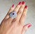 2020s 3.61 Carat Ruby Rose Cut Diamond 14 Karat White Gold Cocktail Ring, Size 6 For Sale - Image 5 of 6