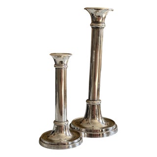 Luise Silver-Plated Candleholders by Lambert, 1967, Set of 2 For Sale