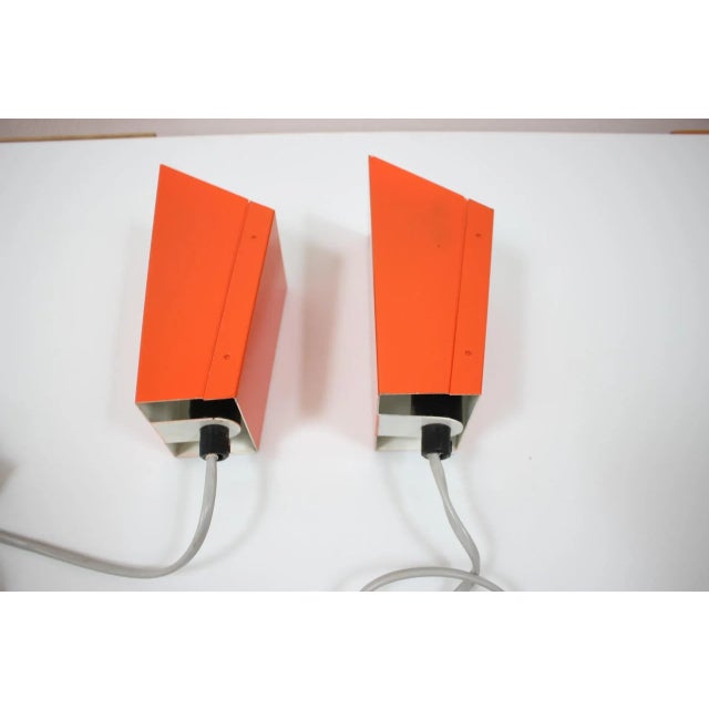 Orange Wall Lamps from Lidokov, 1970s, Set of 2 For Sale - Image 8 of 11