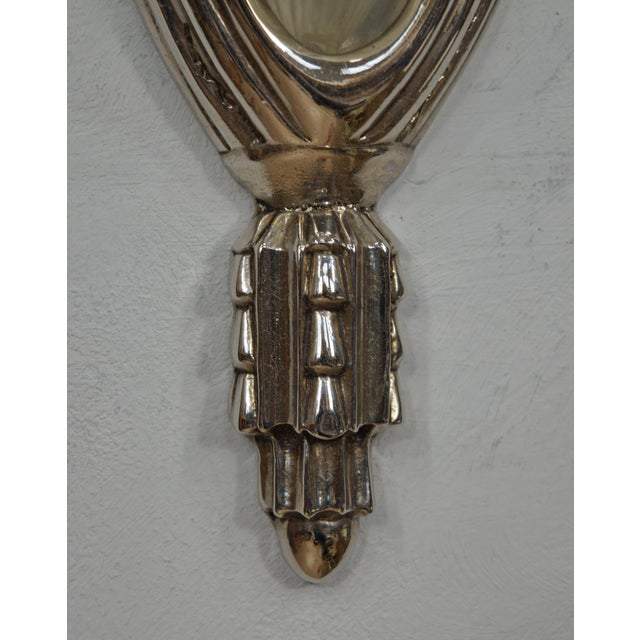 Metal Pair of French Art Deco Slip Shade Wall Sconces by Donna Paris 1930s - 2 Pairs Available For Sale - Image 7 of 10