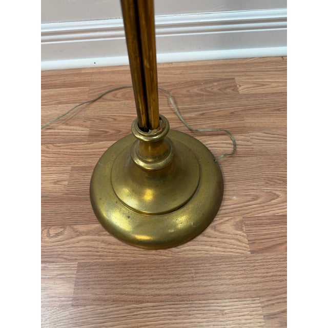 Hollywood Regency 1970s Hollywood Regency Brass 3-Light Leaf Floor Lamp – Tommaso Barbi Style For Sale - Image 3 of 6