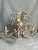 English Antique Gustavian Style 6 Light White Tole Wild Flowers Chandelier For Sale - Image 3 of 12