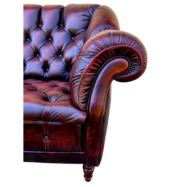 Sofa in Fan Leather For Sale - Image 5 of 10
