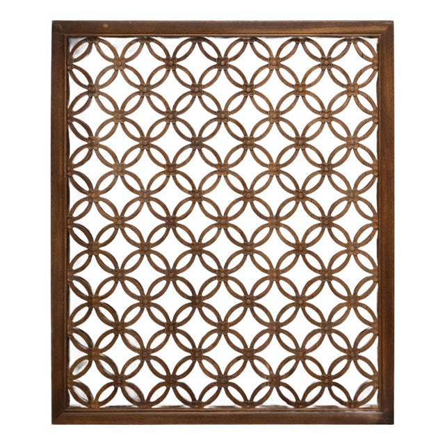 Mid 19th Century Chinese Coin Collector's Fretwork Panel Wall Mirror For Sale