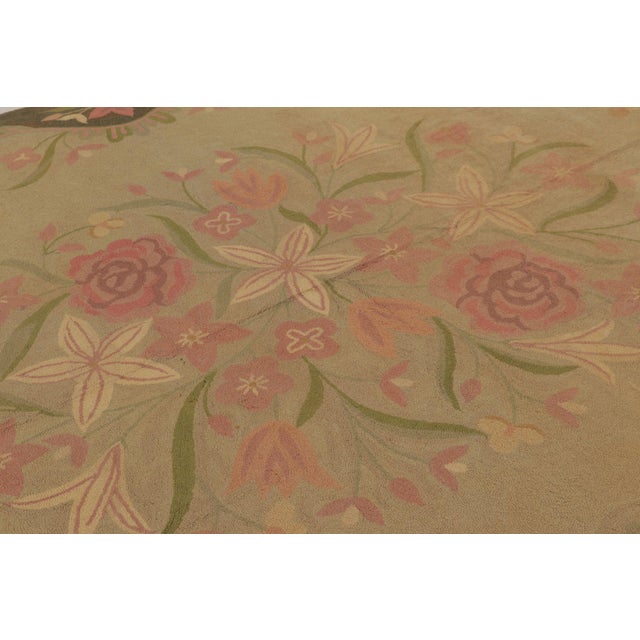 Rug & Kilim Antique 20th Century Hooked Floral Rug With Colorful Bouquet Design - Rug & Kilim For Sale - Image 4 of 11