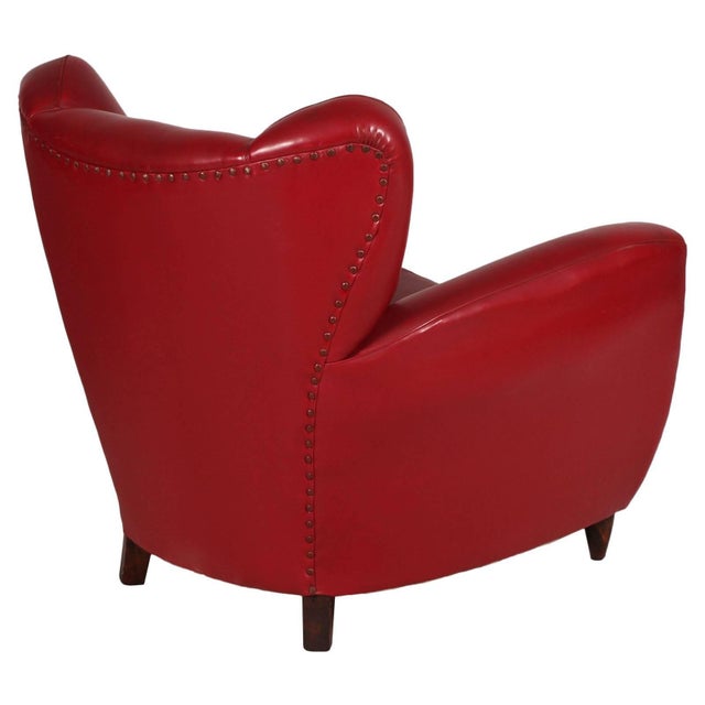 Art Deco Italian Club Chair from Guglielmo Ulrich, 1940s For Sale - Image 4 of 11