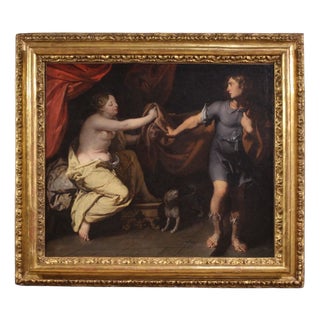 French Artist, Joseph and Potiphar's Wife, 1670, Oil on Canvas For Sale