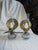 Gold 1900s Primitive Pair of Converted Kerosene Lamps With Tin Reflectors Now Electrofied For Sale - Image 8 of 8