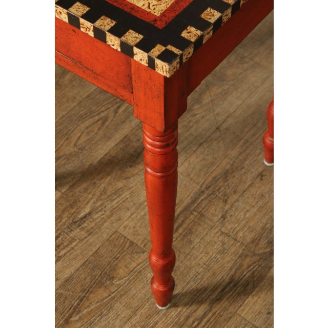 Antique Sheraton Painted Checker Board Top Side Table For Sale - Image 11 of 12