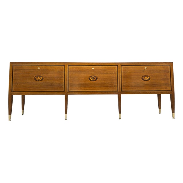 Mid-Century Modern Italian Inlayed Sideboard by Paolo Buffa, 1950s For Sale