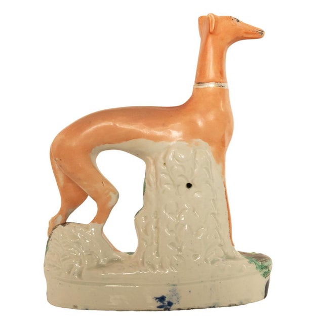 Antique 19thC Pair of Staffordshire Whippets Greyhounds Hunting Dog Figures 1860 For Sale - Image 13 of 17