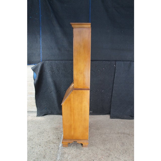 1980s Jasper Early American Colonial Style Petite Maple Secretary Desk & Bookcase For Sale - Image 10 of 10