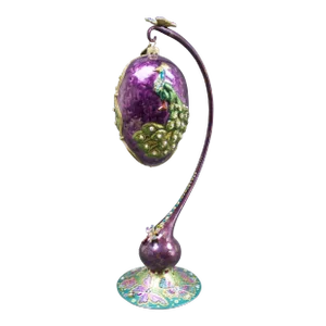 Jay Strongwater Swarovski Crystal Peacock Ornament 2003 and Butterfly Stand